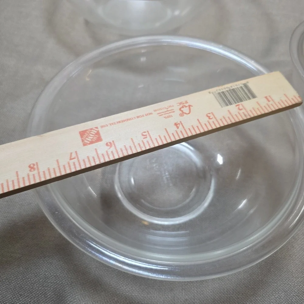 Vintage Set of 3 PYREX Clear Glass Mixing Nesting Bowls #322, #323, #325